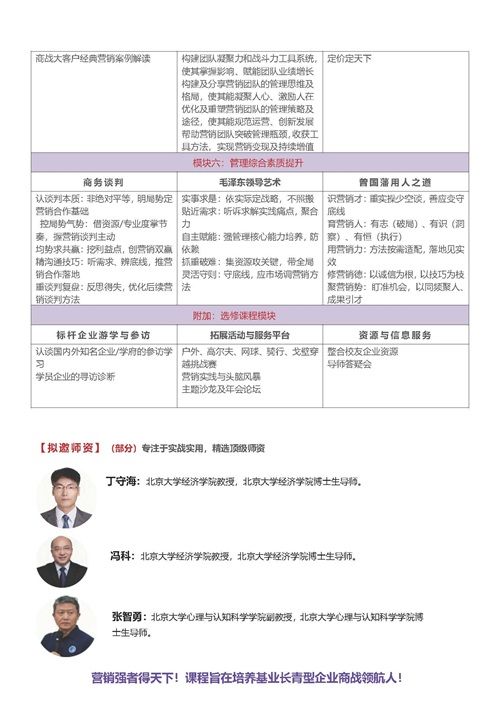 北京大学营销班实战班